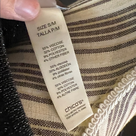 NWT. Chico’s, Small, Charcoal Black Fringe Poncho - Picture 7 of 7